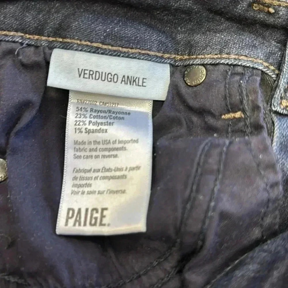 PAIGE - Verdugo  Ankle Ultra Skinny dark wash Ellora Size 25 - Picture 7 of 7